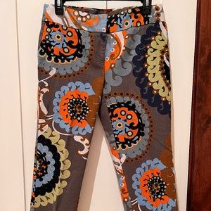 J. Crew City Fit Outrageously Fun Print Crop/Ankle Pants Size 6